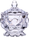 Crystal jewelry box, candy can, food can with cover, embossed transparent glass pharmacist can, wedding candy container, buffet can