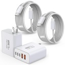 iPhone 17/16 Fast Charger Block,2 Pack 60W USB Charging Block 5-Port Charge Adapter for Apple iPhone Charger with 6FT USB C Woven Fast Charging Cable for iPhone17/16e/16Pro/15ProMax, iPad Pro/Air/Mini