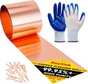 Copper Flashing Roll - 26 Gauge (0.016'/0.4mm) Thickness, 6in x 10ft, ASTM B152 99.95%+ Pure Copper, Roofing & DIY Project