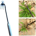 Weeding Artifact Uprooting Weeding Tool, Manganese Steel Forged Weed Puller 4 Teeth Dual Purpose Weeder, Weed Puller Hand Hoe Garden Tools (Iron Handle)