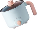Electric Cooker, Mini Rapid Heating Electric Cooking Pot Anti Dry Burning Simple Operation for School (Non Stick (with Stainless Steel Steam Pot))