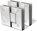 2Pack Silver Glass Shower Door Hinges 180 Degrees Door Hinges Replacement Parts with Mounting Hardware Stainless Steel Bathroom Gate Clamp for 8-12mm Glass