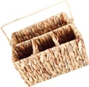 Woven Cutlery Storage Basket Multi Compartment Organizer for Kitchen Utensils Woven Basket for Home Office Supplies