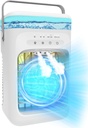 Portable Air Conditioners, 2025 Upgrade Evaporative Air Conditioner Air Cooler with 3 Wind Speeds, 2-4H Timer, 7-Color LED, Eco-Friendly Mini Cooling Fan for Home, Bedroom, Office, and Travel,White