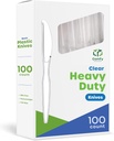 GUSTO [100 Pack] Heavy Duty Disposable Clear Plastic Knives - Basic Cutlery for Parties, Events, and Everyday Use (Formerly Comfy Package)