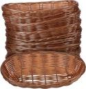 Garneck 10pcs Bread Baskets Large Woven Rattan Plastic Baskets for Kitchen Restaurant