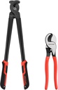 MAXPOWER Cable Cutters Set, 10-inch and 14 in-ch Heavy Duty Cable Cutters for Cutting Copper and Aluminum Cable-2 Pack