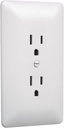 TayMac MW2000W Masque 2000 Series 1-Gang Nonmetallic Decorator Style Duplex Cover-Up Wall Plate, White, 5-Pack