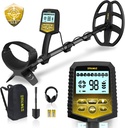 SAKOBS Metal Detector for Adults Professional – Higher Accuracy 9 Types of Metal Target Detection, 11" Waterproof Double-D Coil, New Upgraded DSP Chip and LCD Display （12.8" Detection Depth）