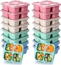 Bento Snack Boxes - 4 Compartment Condiment Containers | Lunchable Container Adult (16)