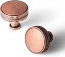 Goo-Ki Antique Copper Cabinet Drawer Knobs Zinc Alloy Kitchen Hardware - 6 Pack Single Screw/Hole Bar Pull Handles for Cupboard Wardrobe