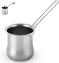 Alpine Cuisine Stainless Steel Coffee Warmer, 31oz with Ergonomic Hanging Handle - Turkish and Greek Coffee Maker, Butter Warmer, and Milk Pot for Home & Cafe Heating and Melting