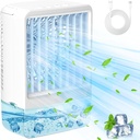 Generic Personal Air Conditioner, Ac-01 Portable Evaporative Air Cooler Fan With 800ml Water Tanks For Bedroom, Home And Office, 3 Wind Speed, Cool Mist, 2/4h Timer, 7 Colors Led Light, standard