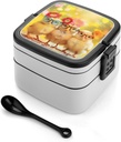 Chicken Bento Box with 2 Compartments Adult Lunch Box Lunch Container for Meal Prep Work And Outdoors