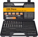 Jackson Palmer 236 Piece Ultimate Screwdriver Bit Set, High Grade Carbon Steel, Includes Hard-to-Find Security Bits & Micro Bits