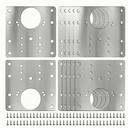 6PCS Cabinet Hinge Repair Plate Kit: FOGZUVR Durable Door Hinge Repair Kit Plate Stainless Steel, Large Hinge Repair Board with Mounting Screws for Kitchen Cabinet, Cupboard Doors and Furniture