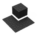 44Pcs Plastic Drainage Interlocking Floor Tiles 12" x 12", Modular Interlocking Cushion Floor Non-Slip Splicing Waterproof Mat for Drain, Pool, Shower, Patio, Balcony, Bathroom, Kitchen, Yard