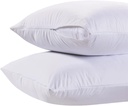 White Classic King Pillow Covers with Zipper 2 Pack - 20 x 36 Ultra-Soft, Cozy and Noiseless King Pillow Protector, 200 Thread Count, Fade-Resistant Pillow Shams