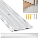 Aluminum Door Threshold - 36" L x 3" W Exterior Floor Transition Strip with Pre Drilled Holes and Expansion Screws, Non-Slip Fluted Saddle Threshold Flat Profile Threshold, Prevent Dust & Airflow