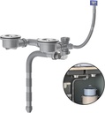 Double Sink Drain Kit Space Saving Kitchen Sink Drain Kit Multi Function P Trap Adjustable Kitchen Sink Drain Kit Universal Kitchen Sink Drain Kit 1 1/2 Flexible Drain Pipe