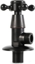 Zerodeko Copper Black Antique Valve Matte Black Shut off Valve Wall Mounted Angle Stop for Bathroom Kitchen Sink Plumbing Parts 3.93 Inch