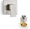 Shower Valve Kit, Single Handle Mixing Valve Shower Control Valve Kit Single Function Rough-In Valves Set, Brushed Nickel Tub Valve and Trim Kit