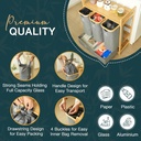 4 Section Recycling Bin for Kitchen – Trash and Recycle Bin Combo for Paper, Plastic, Cans – Indoor Recycling Station – Large Kitchen Trash Can – Office Trash and Recycle Bin Organizer