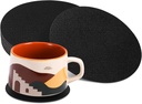 12pcs Pu Drink Black Cup for Table Office Use Thick Desk Stylish Non- for Cup Holders