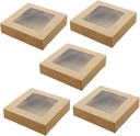 OUNONA 5pcs Dessert Boxes Cake Containers Lids Paper Storage Bag Creative Cake Case for Baking