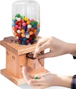 Peaceful Classics Wooden Candy Dispenser - Amish Handmade Containers & Storage For Gummy Or Peanut- Wood Storage Gumball Machine For Skittles Or M&Ms - Cereal Dispenser Countertop (Provincial)