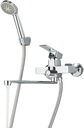Chrome Long Spout Bathtub Shower Faucet Wall Mounted Hot Cold Mixer Swivel Tub Spout Bath Tap 2-ways Water Outlet Crane 30cm(Brushed Gold 1way)