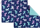 Funkins Reusable Cloth Placemats for Kids & Lunch Boxes | Reusable, Eco-Friendly | 15"x13", 2-ply, Thick, Absorbent, Machine Washable | Set of 2 Placemats (Unicorns)
