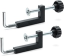 POWERTEC Universal Fence Clamps for Woodworking, Compatible with Table Saw, Miter Saw, Router Table, Drill Press Table, Clamping Square, Woodworking Clamps with 3/8" Rod - 2PCs (71004V)