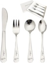 Personalized Toddler Silverware kids Cutlery Set Engraved Stainless Steel Kids Utensils Dinner Forks Knives Spoons with Any Name Stainless Steel Flatware for kid Image 04