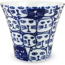 J-kitchens PNO606225 Hasami Ware Dinner Cup, Made in Japan, 4.6 fl oz (130 cc), Cats, Blue
