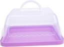 Plastic Cake Carrier Lid Handle Reusable Outdoor Camping Cake Box Transparent Dessert Storage Container